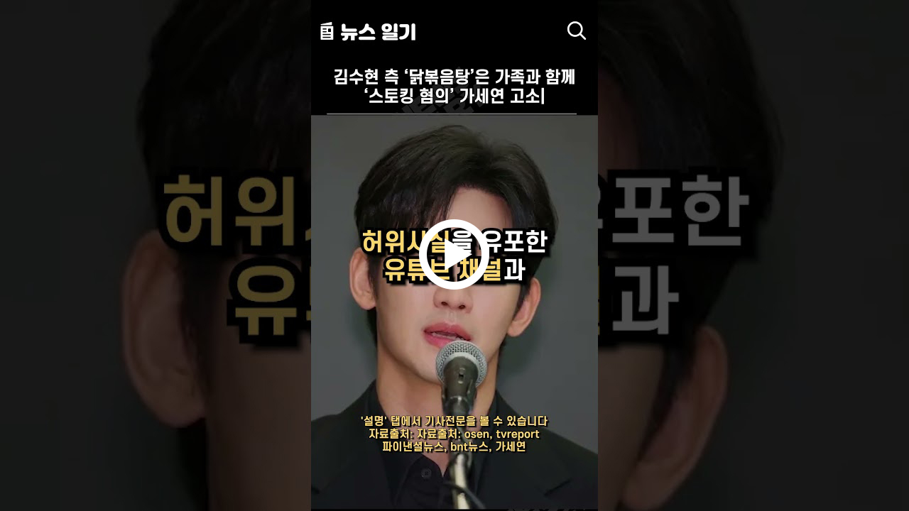 김수현 측 ‘닭볶음탕’은 가족과 함께, ‘스토킹 혐의’ 가세연 고소